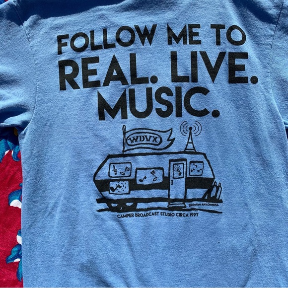 wdvx radio 20 years of real live music light blue logo tee never worn size small - Picture 2 of 8